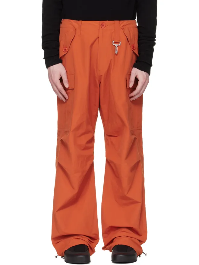Reese Cooper Reese Cooper オレンジ Cinched ナイロン ワイドレッグ カーゴパンツの商品画像