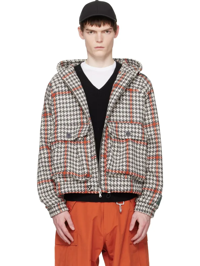 Reese Cooper Reese Cooper Houndstooth ウール フード付き カーゴジャケットの商品画像