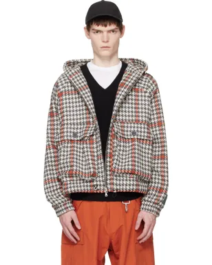 Reese Cooper Houndstooth ウール フード付き カーゴジャケット - サムネイル1