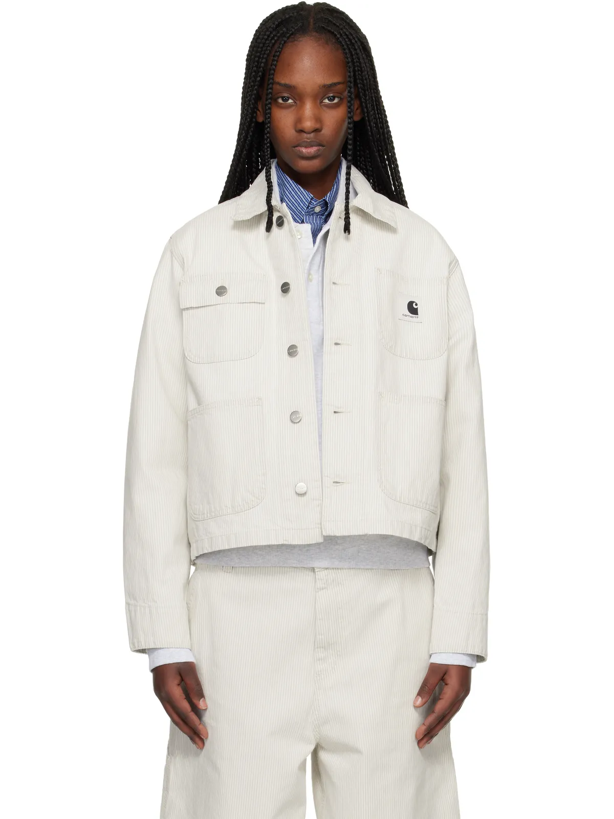 Carhartt Work In Progress Mercer Stripe デニム チョアジャケット - 画像1