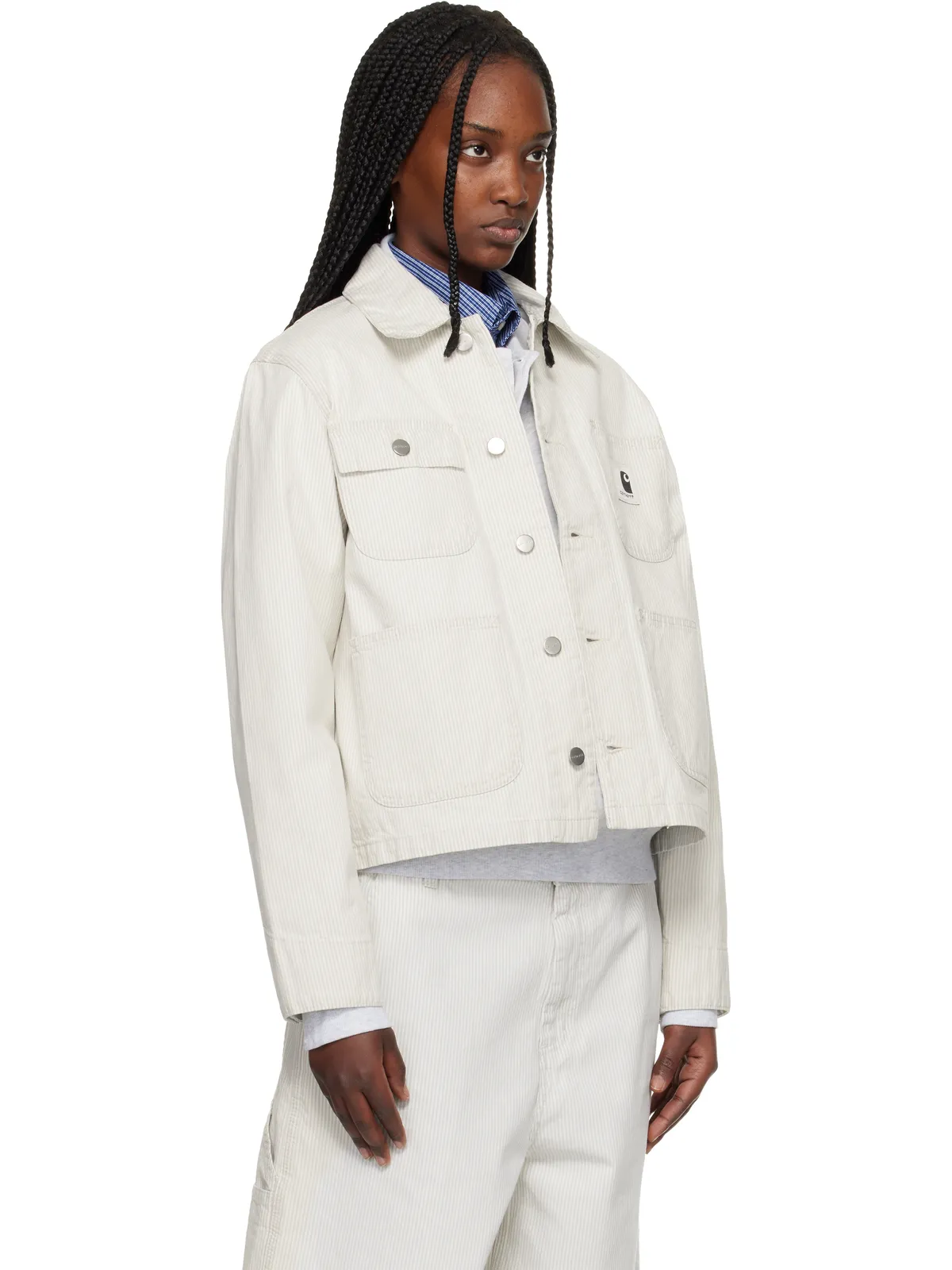 Carhartt Work In Progress Mercer Stripe デニム チョアジャケット - 画像2