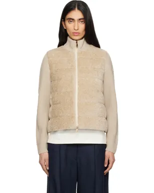 Moncler パデッドテディ＆ウール ジップアップ ダウンジャケット - サムネイル1