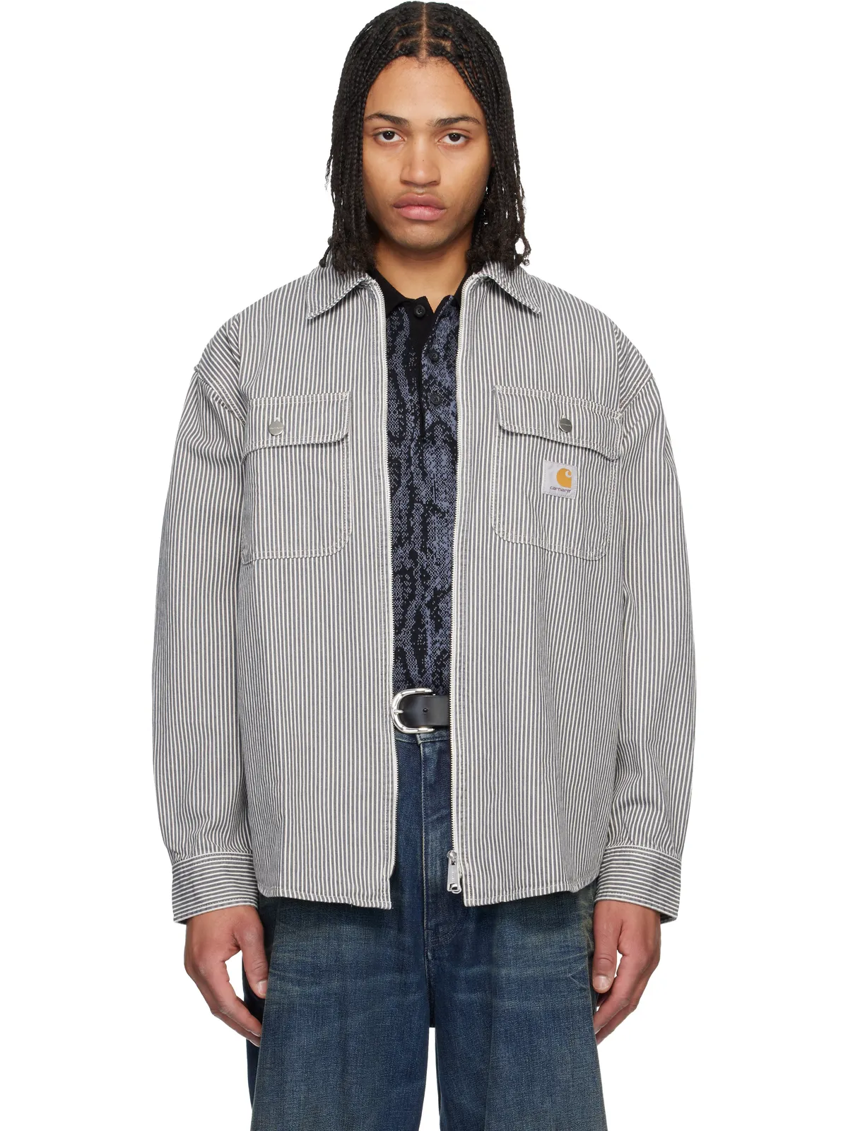 Carhartt Work In Progress Mercer ストライプ オーバーシャツ - 画像1