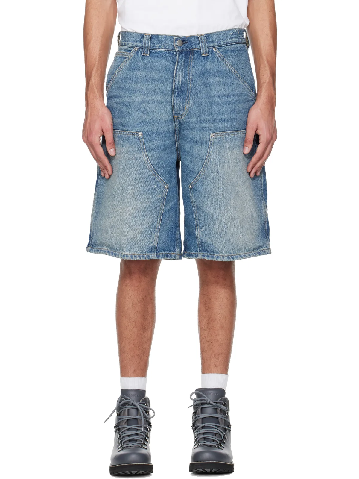 Carhartt Work In Progress OG Aden Double Knee デニムショートパンツ - 画像1