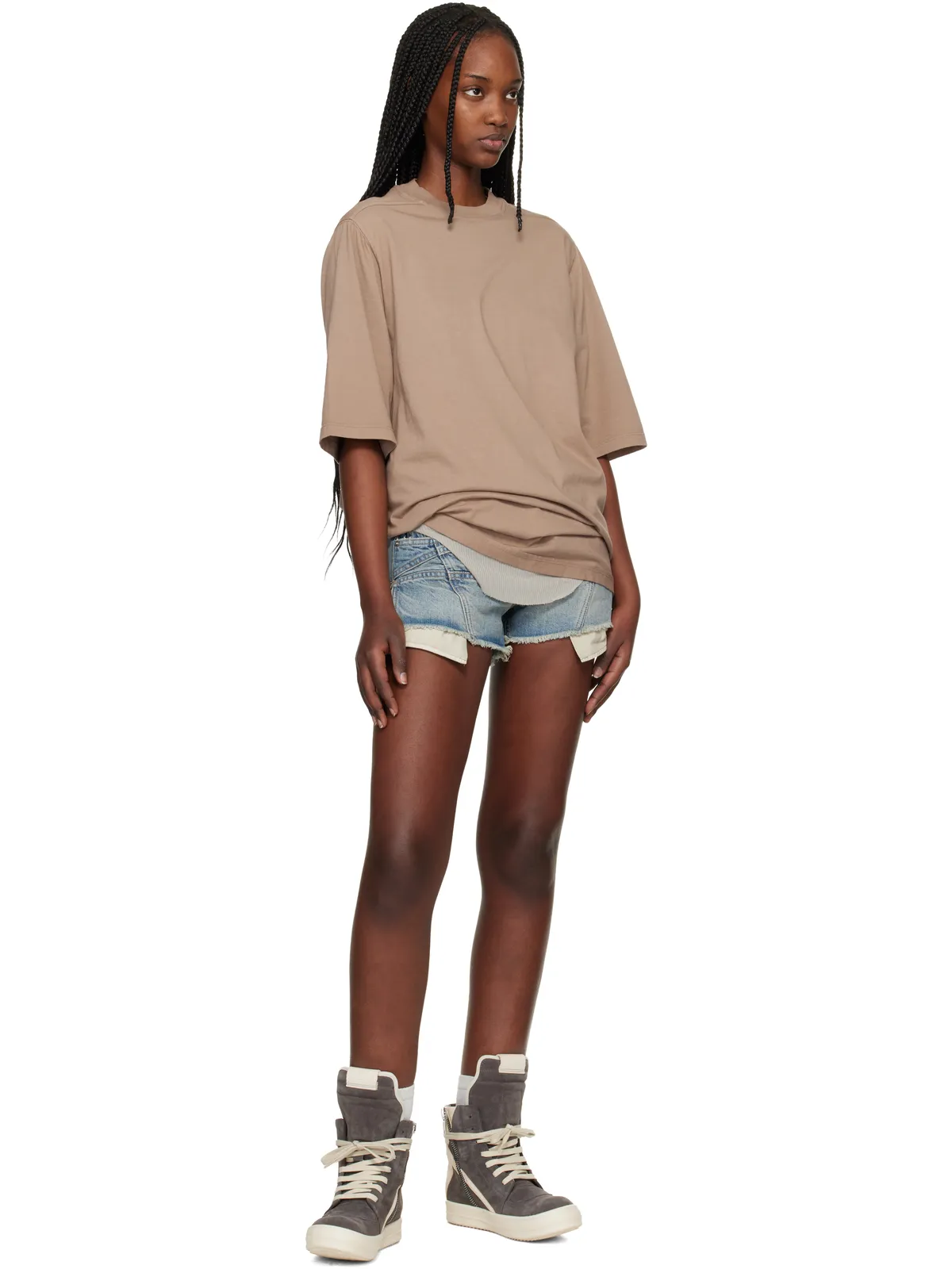 Rick Owens DRKSHDW Temple Lana Cut Off デニムショートパンツ - 画像4