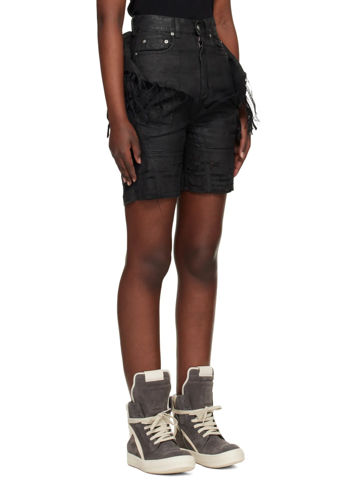 Rick Owens DRKSHDW Temple Slivered Tight Cutoff デニムショートパンツ - 画像2