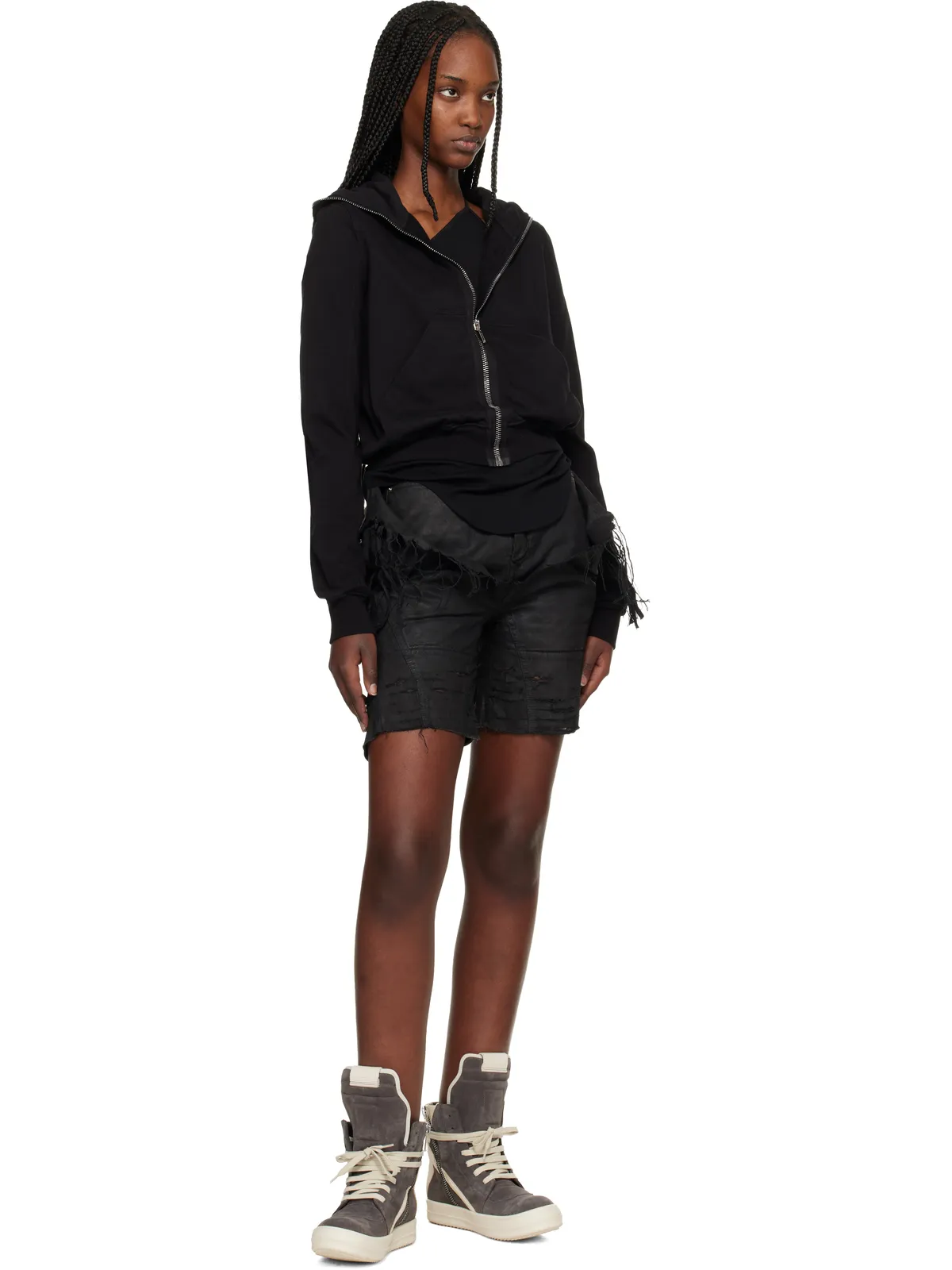 Rick Owens DRKSHDW Temple Slivered Tight Cutoff デニムショートパンツ - 画像4