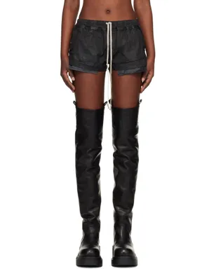 Rick Owens DRKSHDW Temple Fog デニム ボクサー ショートパンツ - サムネイル1