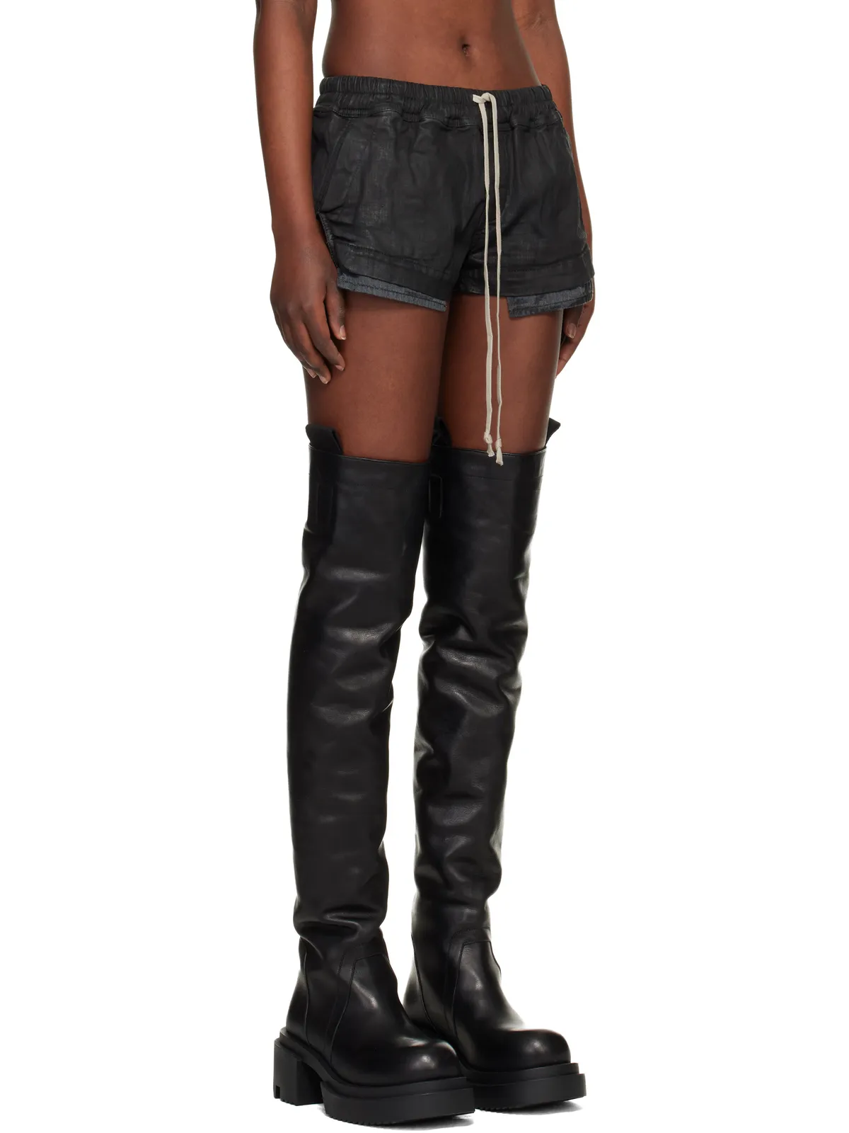 Rick Owens DRKSHDW Temple Fog デニム ボクサー ショートパンツ - 画像2