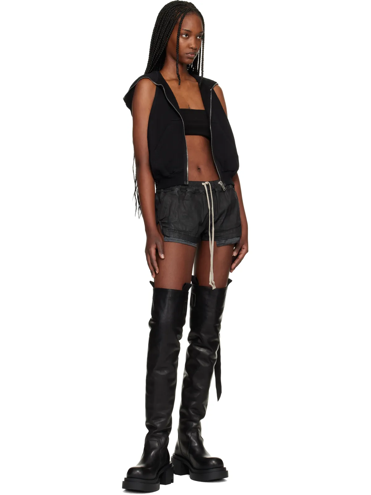 Rick Owens DRKSHDW Temple Fog デニム ボクサー ショートパンツ - 画像4