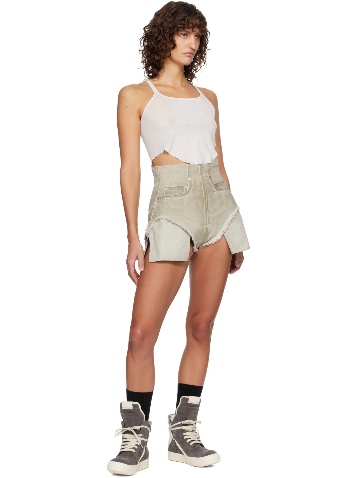 Rick Owens DRKSHDW Temple Dirt Cutoff デニムショートパンツ - 画像4