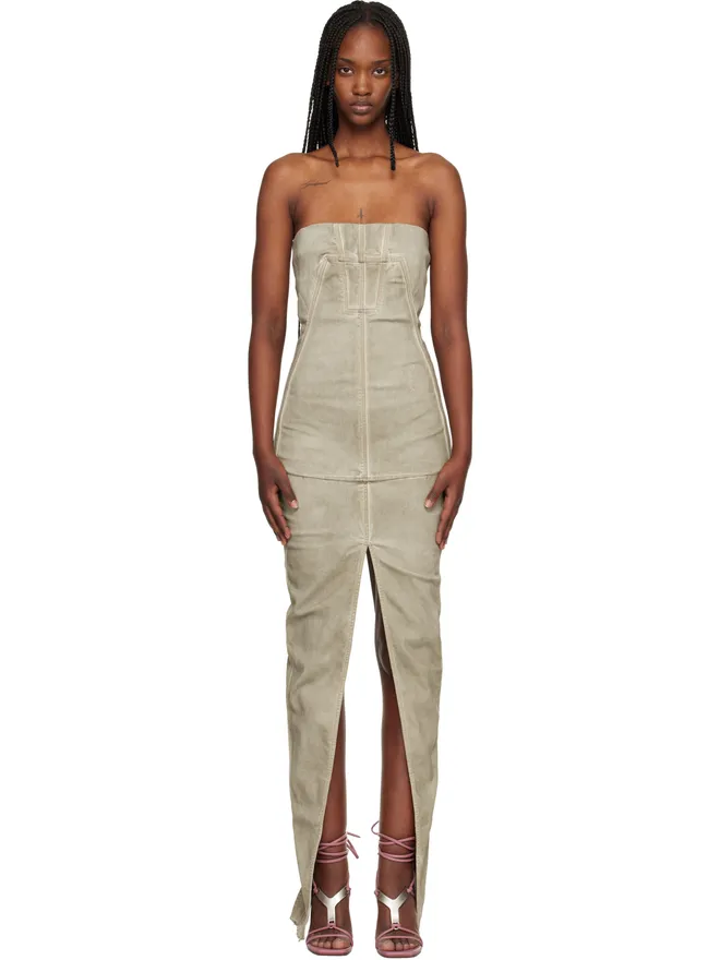 Rick Owens DRKSHDW Rick Owens DRKSHDW Temple Sliced ビスチェ デニム マキシドレスの商品画像