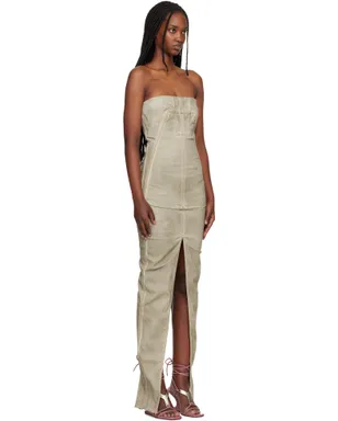 Rick Owens DRKSHDW Temple Sliced ビスチェ デニム マキシドレス - サムネイル2