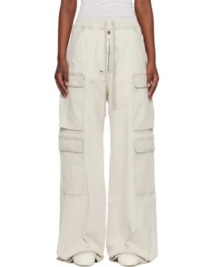 Rick Owens DRKSHDW オフホワイトTemple Double Jumbo Belas デニム カーゴパンツ - サムネイル1