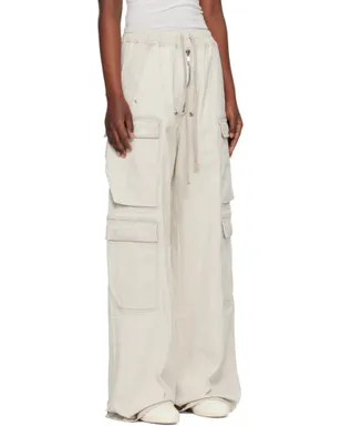 Rick Owens DRKSHDW オフホワイトTemple Double Jumbo Belas デニム カーゴパンツ - サムネイル2