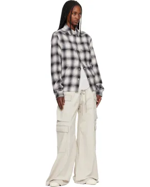 Rick Owens DRKSHDW オフホワイトTemple Double Jumbo Belas デニム カーゴパンツ - サムネイル4