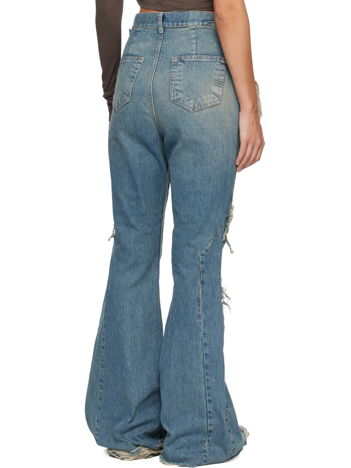 Rick Owens DRKSHDW Temple Slivered Bootcut ジーンズ - 画像3