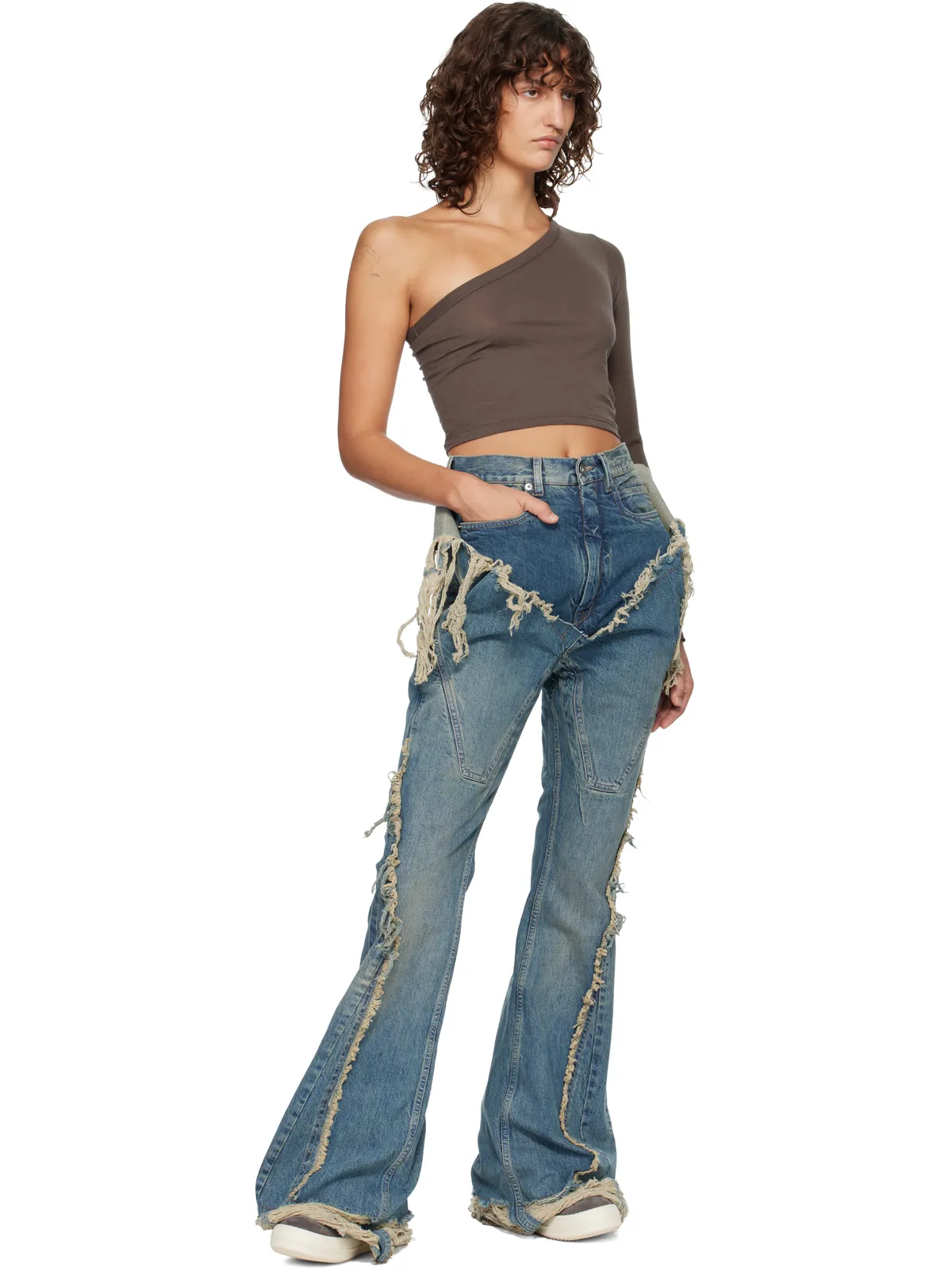 Rick Owens DRKSHDW Temple Slivered Bootcut ジーンズ - 画像4