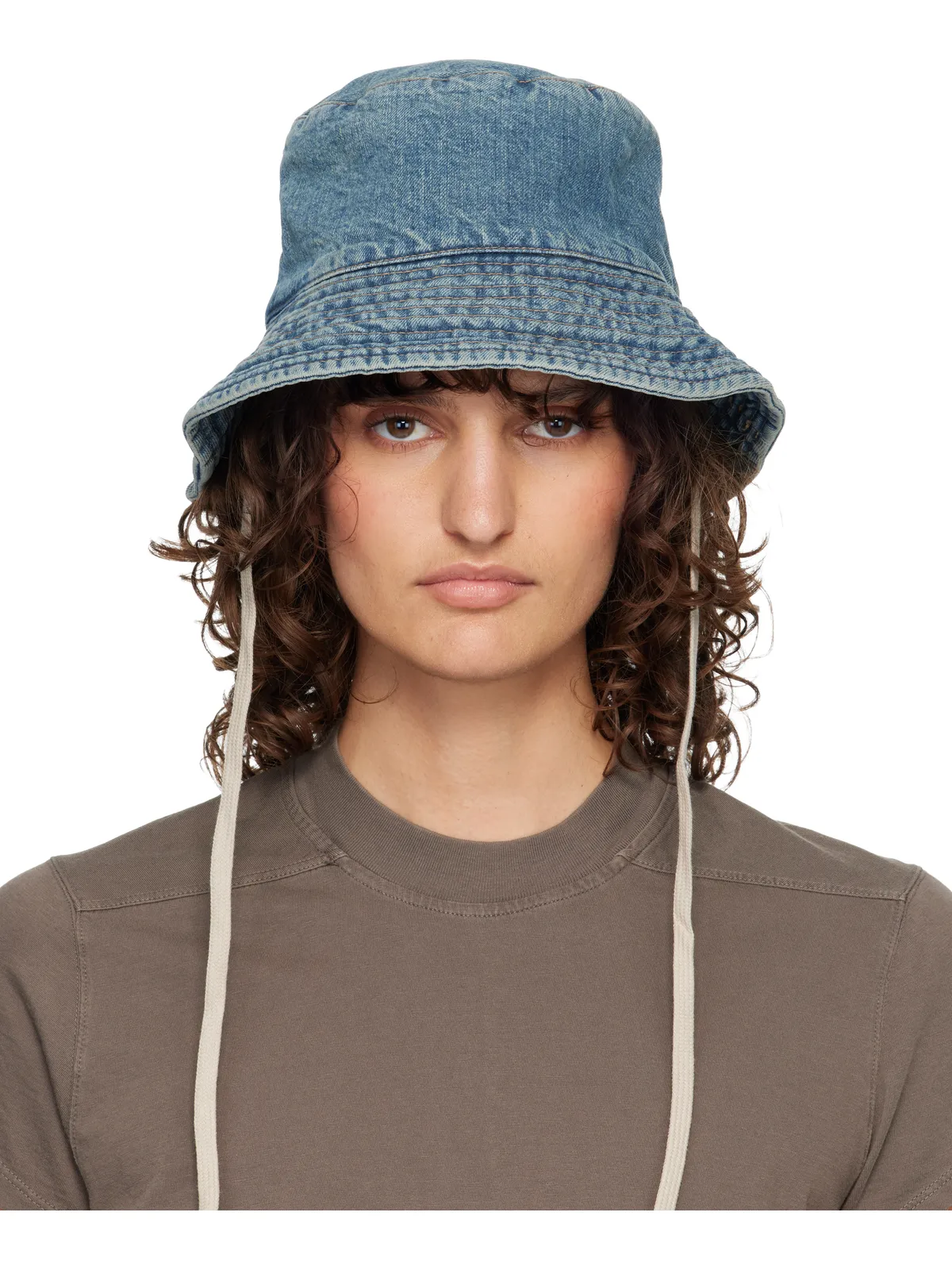 Rick Owens DRKSHDW Temple Gilligan デニム バケットハット - 画像1