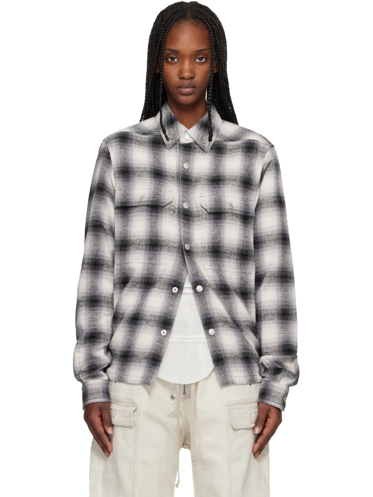 Rick Owens DRKSHDW Temple クロップド シャツジャケット - 画像1