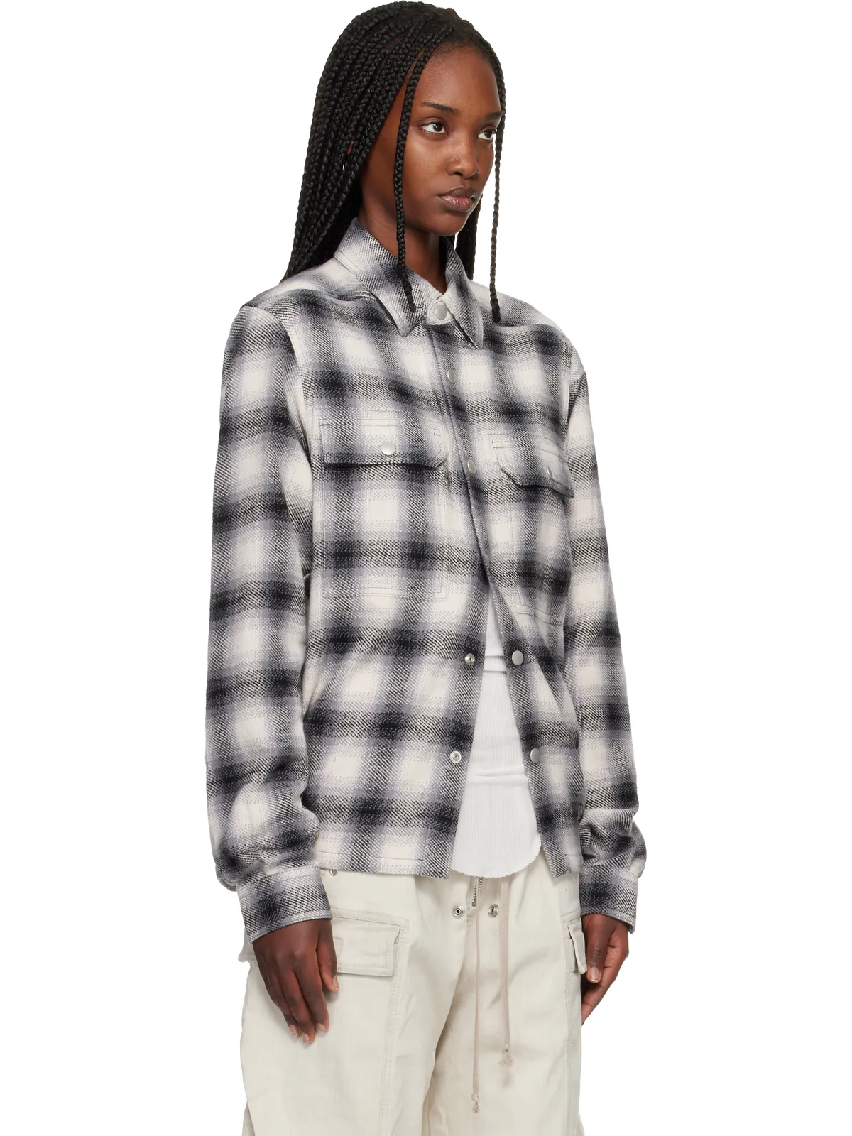 Rick Owens DRKSHDW Temple クロップド シャツジャケット - 画像2