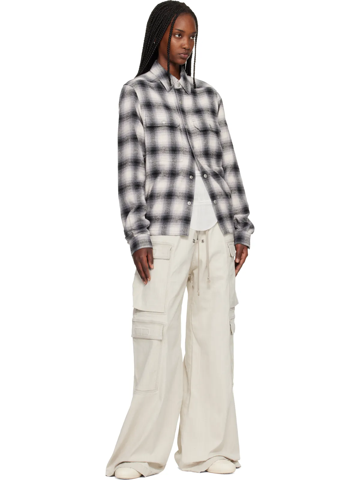 Rick Owens DRKSHDW Temple クロップド シャツジャケット - 画像4