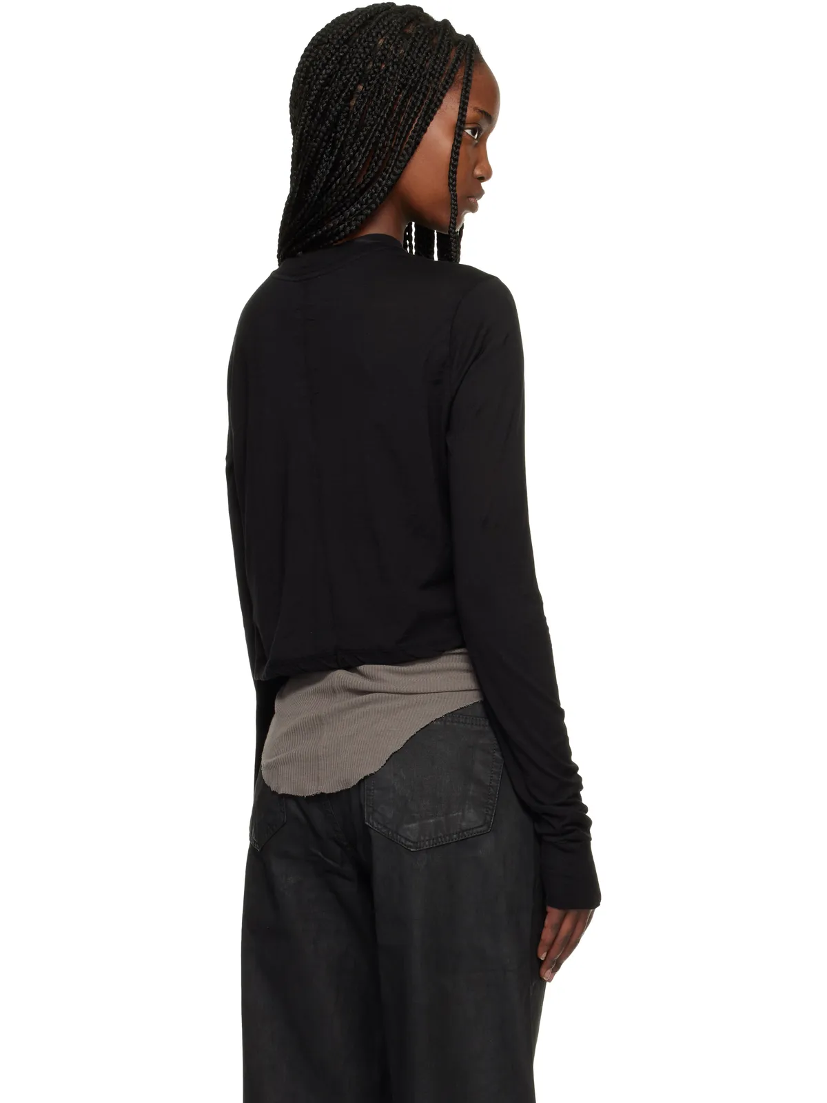 Rick Owens DRKSHDW Temple Cropped Level LS Tシャツ - 画像3
