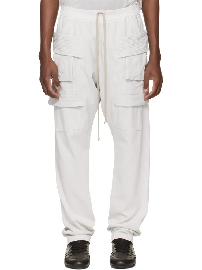 Rick Owens DRKSHDW Rick Owens DRKSHDW オフホワイト Temple Creatch ドローストリング カーゴパンツの商品画像