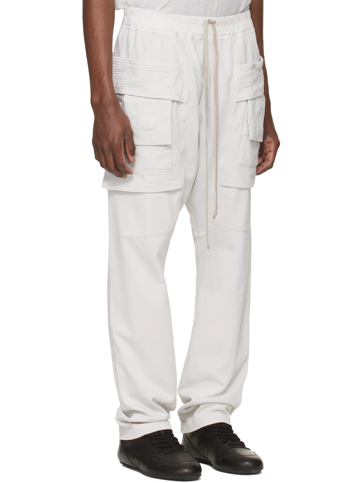 Rick Owens DRKSHDW オフホワイト Temple Creatch ドローストリング カーゴパンツ - 画像2