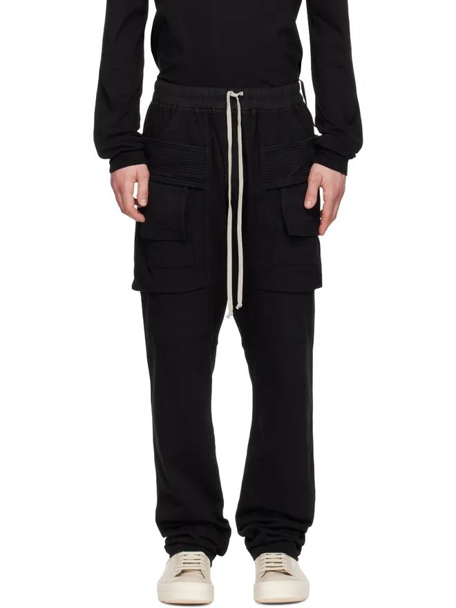 Rick Owens DRKSHDW Rick Owens DRKSHDW ブラック Temple Creatch カーゴパンツの商品画像