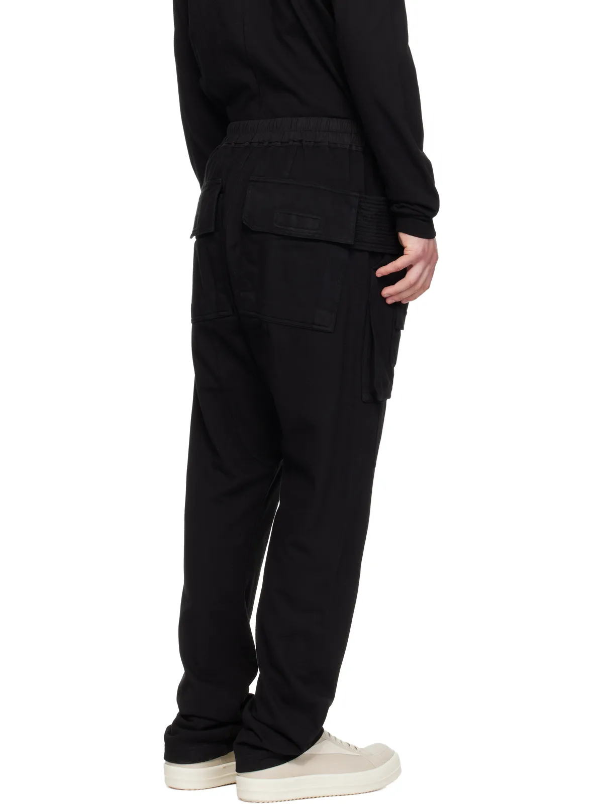 Rick Owens DRKSHDW ブラック Temple Creatch カーゴパンツ - 画像3