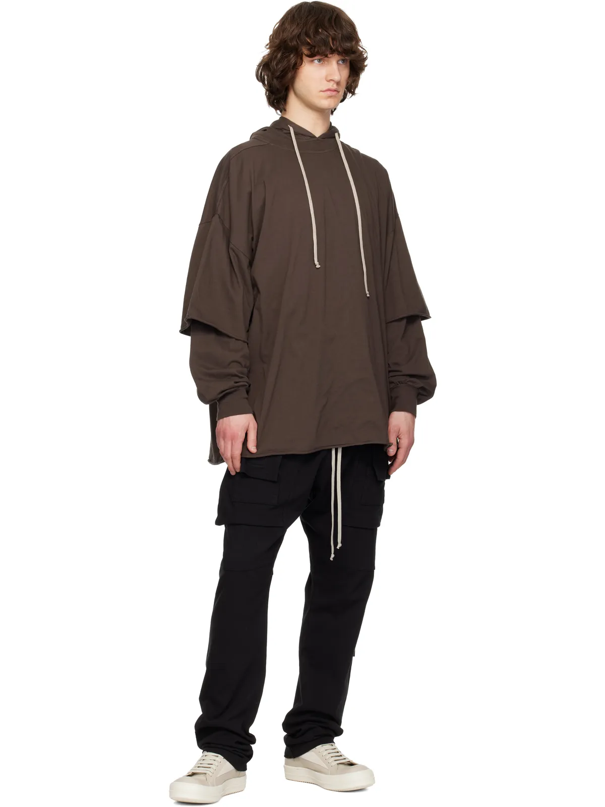 Rick Owens DRKSHDW ブラック Temple Creatch カーゴパンツ - 画像4