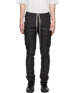 Rick Owens DRKSHDW ブラック Temple Mastodon Cut デニム カーゴパンツ - サムネイル1