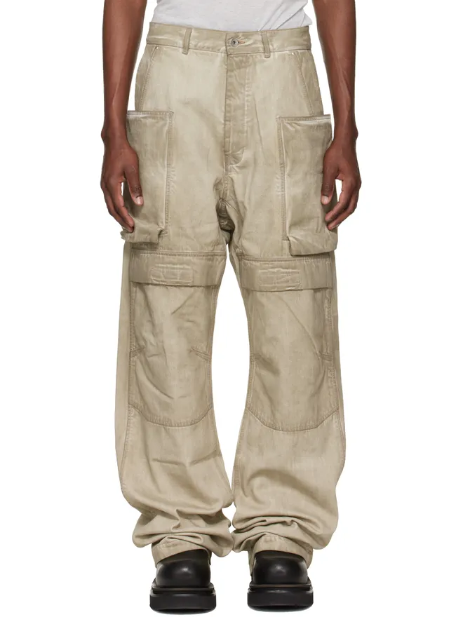 Rick Owens DRKSHDW Rick Owens DRKSHDW ベージュ Temple Stefan デニム カーゴパンツの商品画像