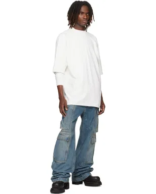 Rick Owens DRKSHDW ブルー Temple Double デニム カーゴパンツ - サムネイル4
