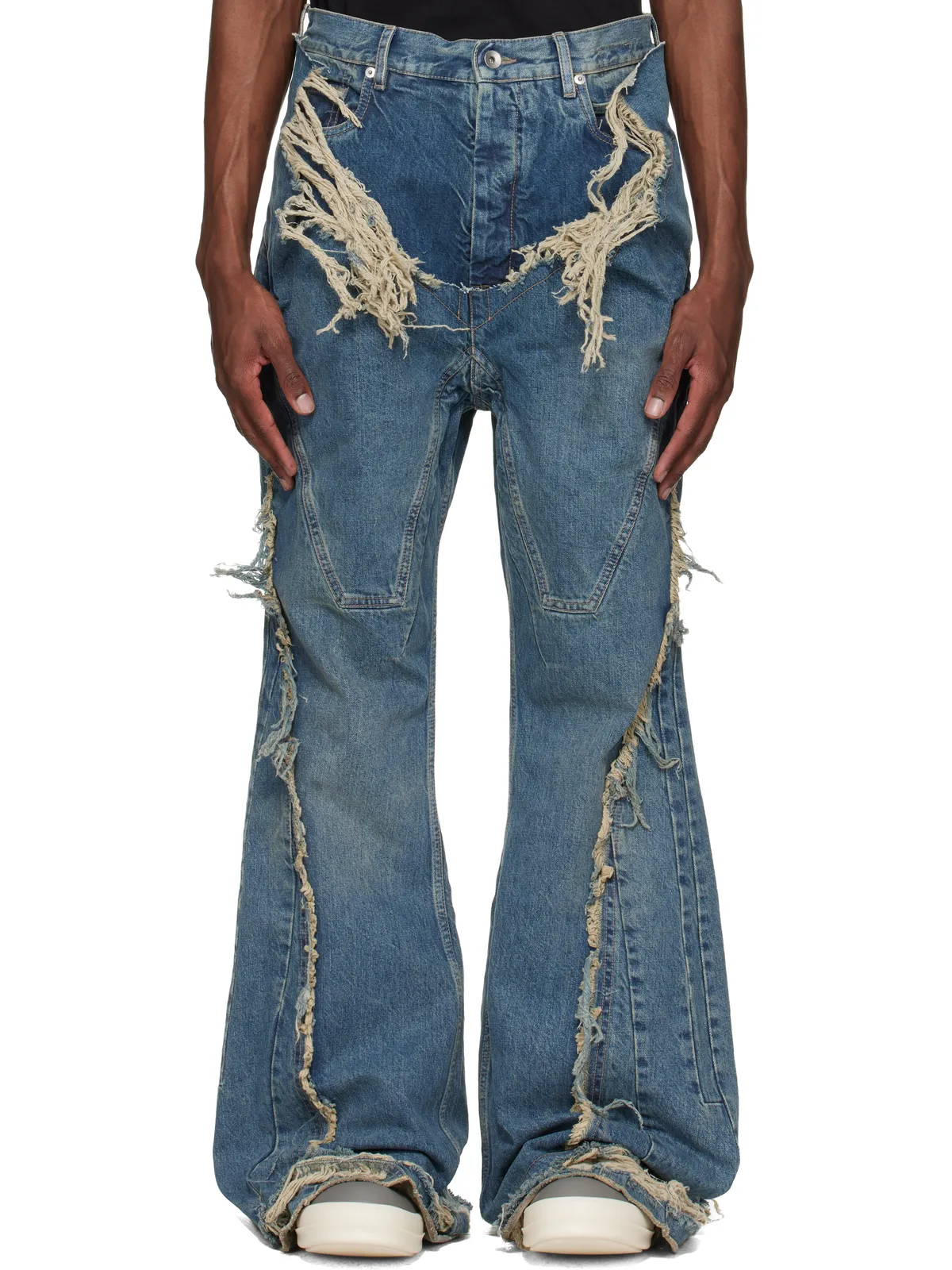 Rick Owens DRKSHDW Temple Slivered ブーツカット ジーンズ - 画像1