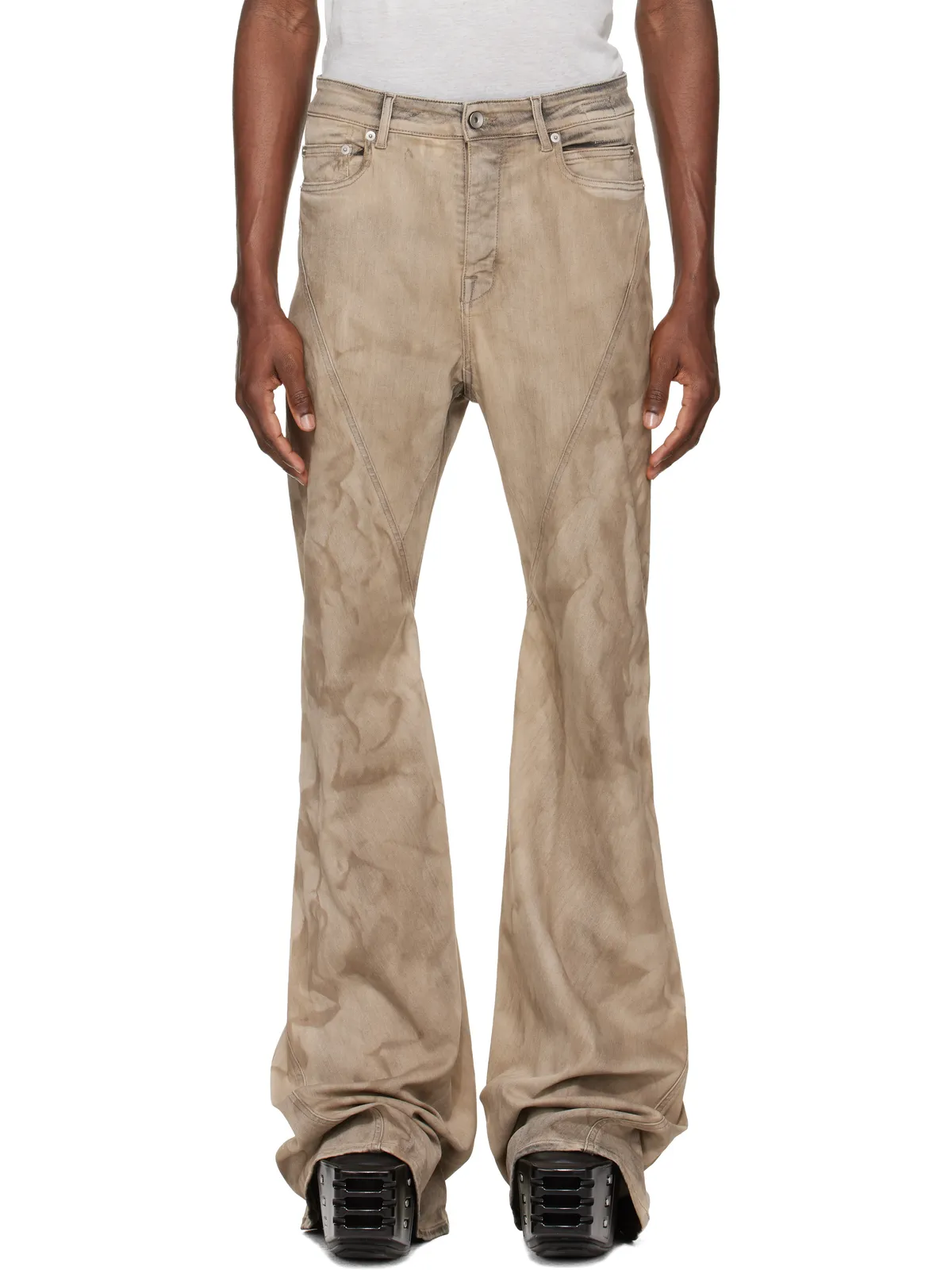 Rick Owens DRKSHDW Temple Bias Bootcut ジーンズ - 画像1