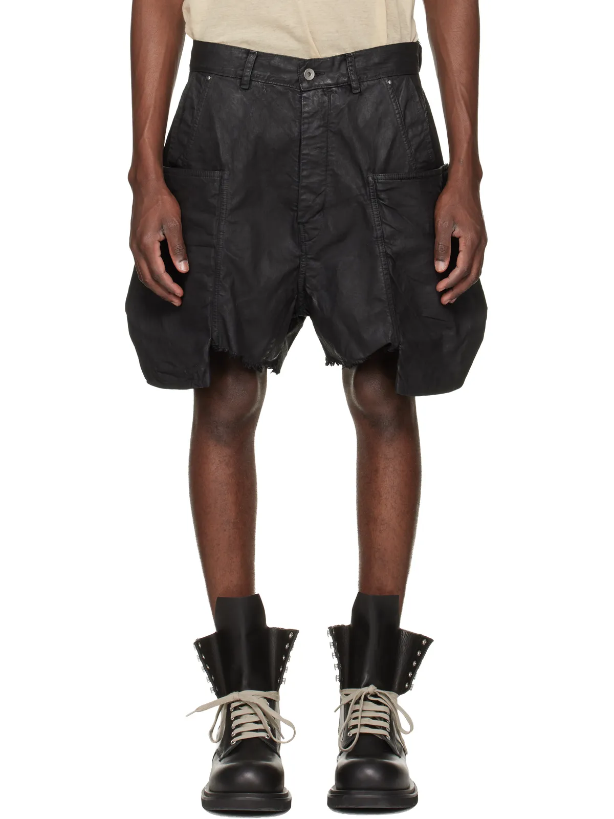 Rick Owens DRKSHDW Temple Stefan デニム カーゴショートパンツ - 画像1