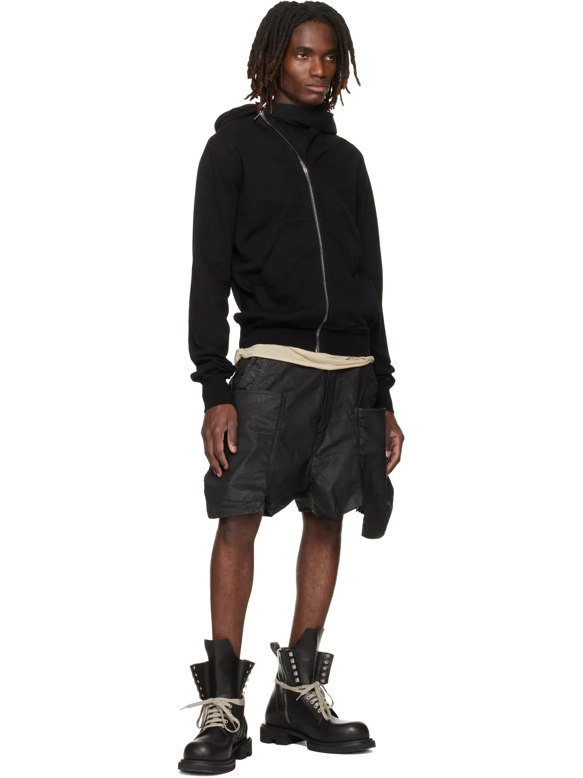 Rick Owens DRKSHDW Temple Stefan デニム カーゴショートパンツ - 画像4
