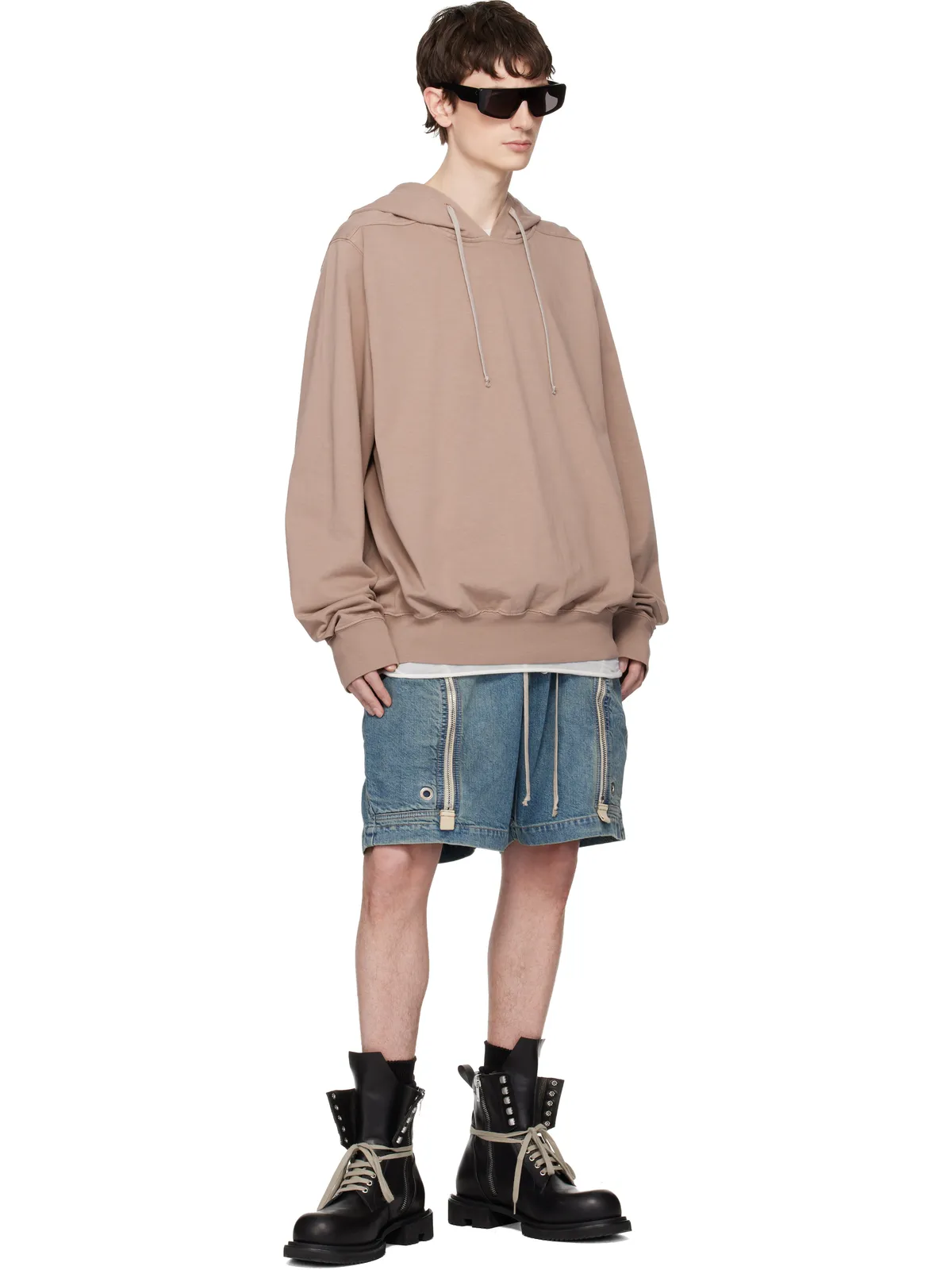 Rick Owens DRKSHDW Temple Bauhaus Pods デニムショートパンツ - 画像4