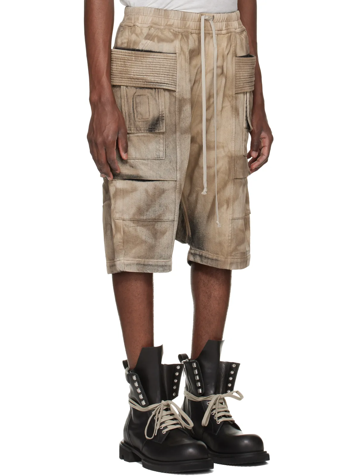 Rick Owens DRKSHDW Temple Creatch Pods デニム カーゴショートパンツ - 画像2