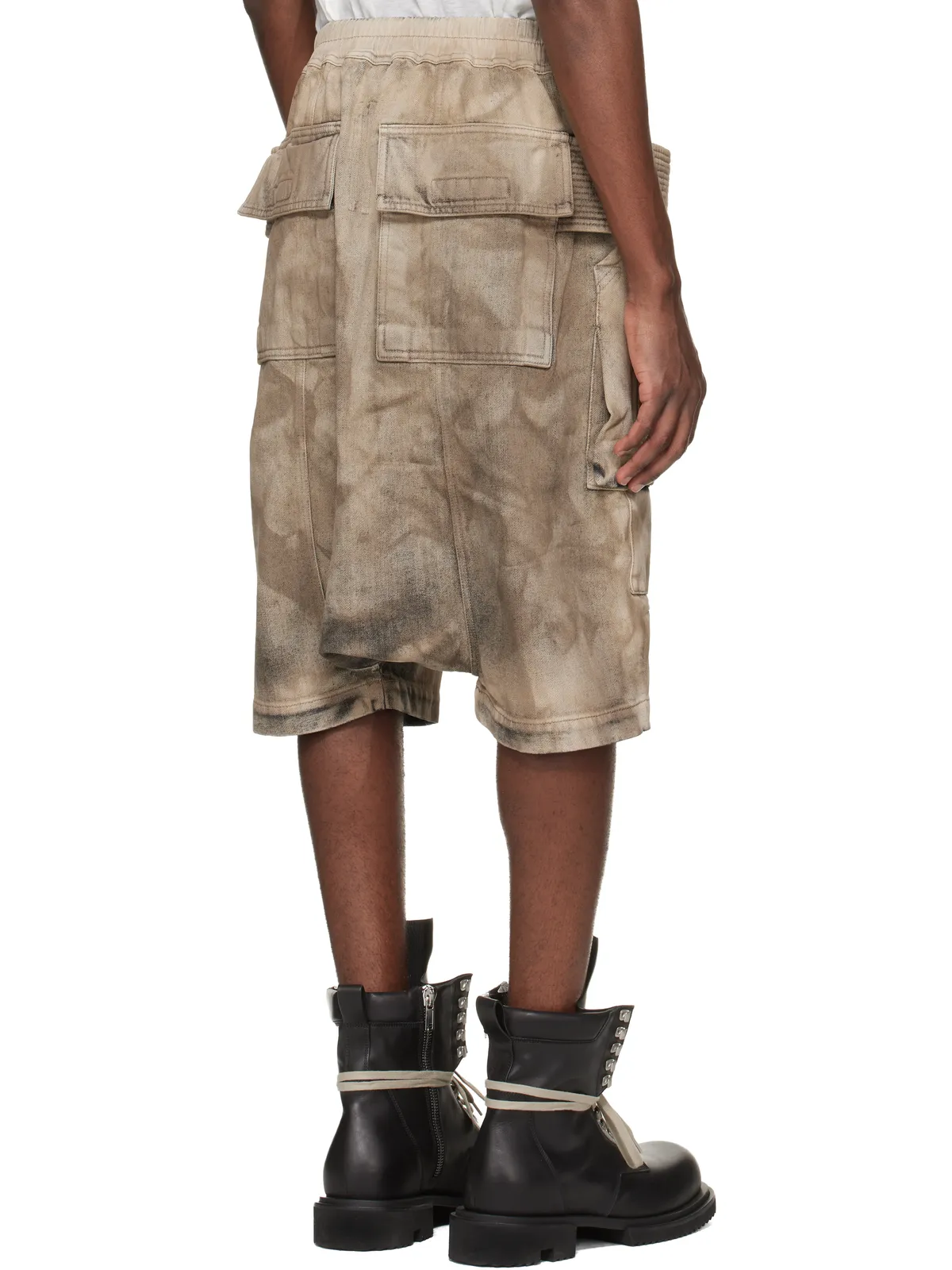 Rick Owens DRKSHDW Temple Creatch Pods デニム カーゴショートパンツ - 画像3