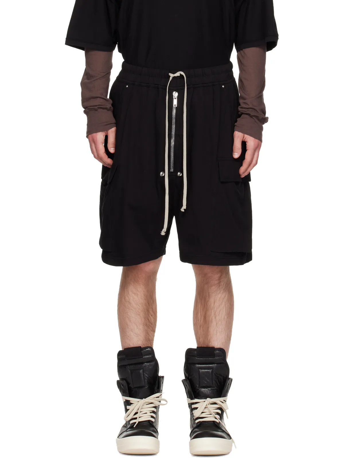 Rick Owens DRKSHDW Temple Medium Jersey Cargobela ショートパンツ - 画像1