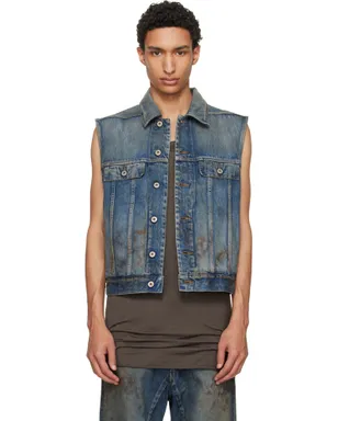 Rick Owens DRKSHDW Temple SL デニム トラッカー ベスト - サムネイル1