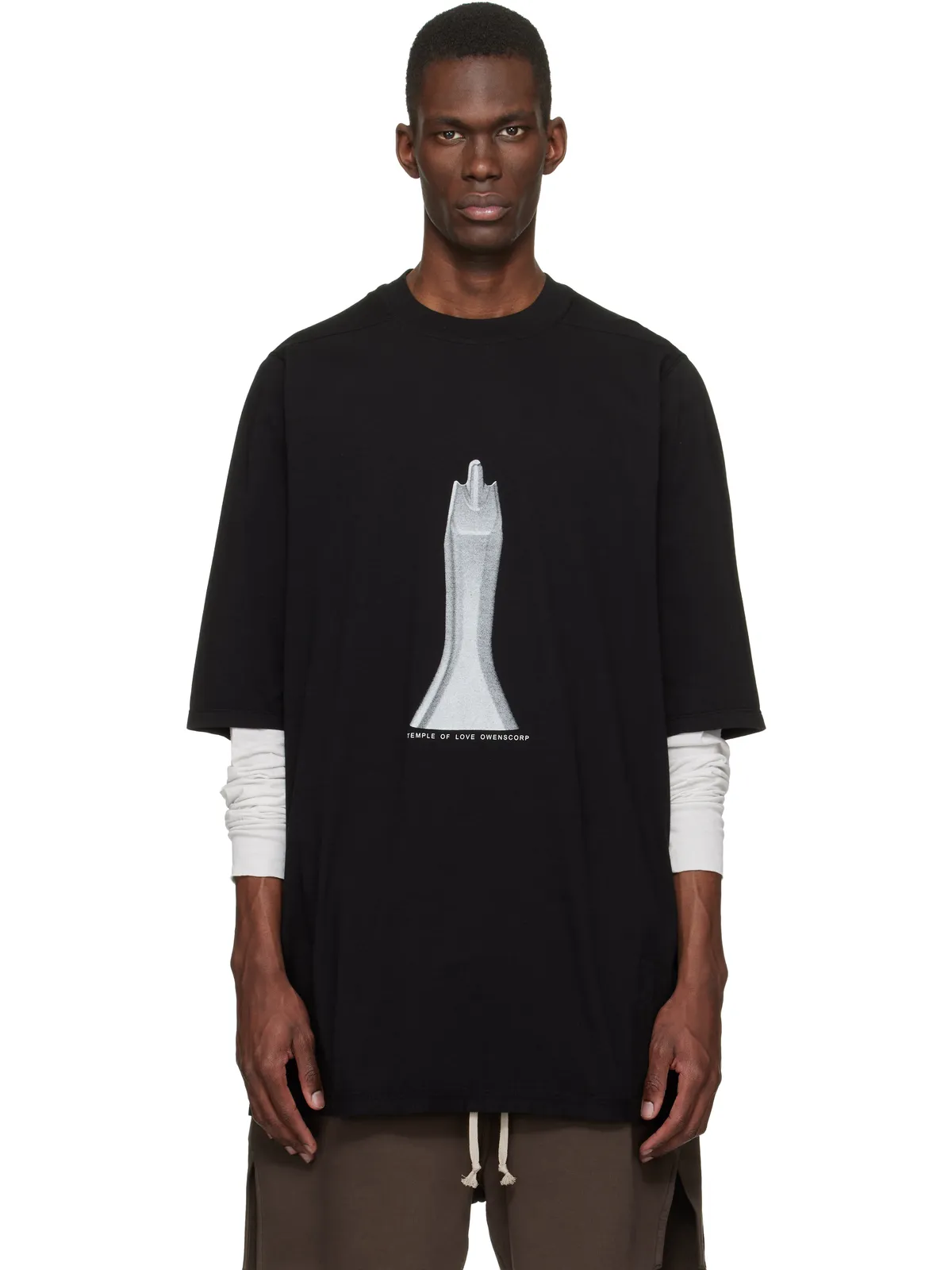 Rick Owens DRKSHDW Temple Jumbo S/S Tシャツ - 画像1