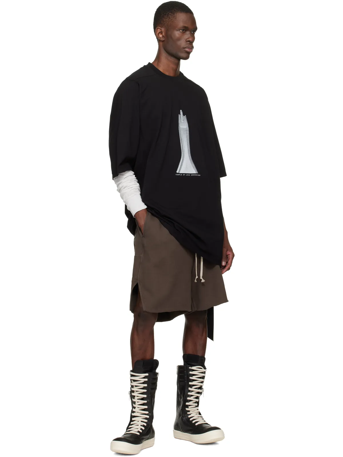 Rick Owens DRKSHDW Temple Jumbo S/S Tシャツ - 画像4