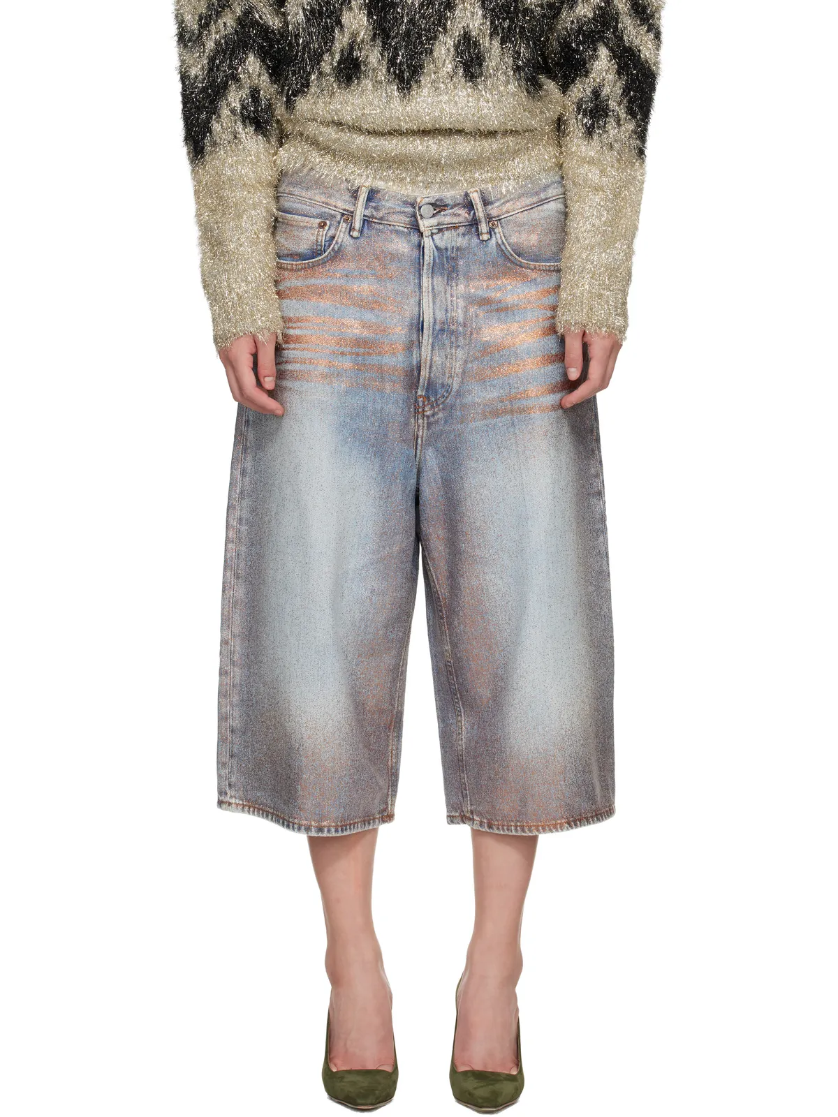 Acne Studios Glitter Dawn デニムショートパンツ - 画像1