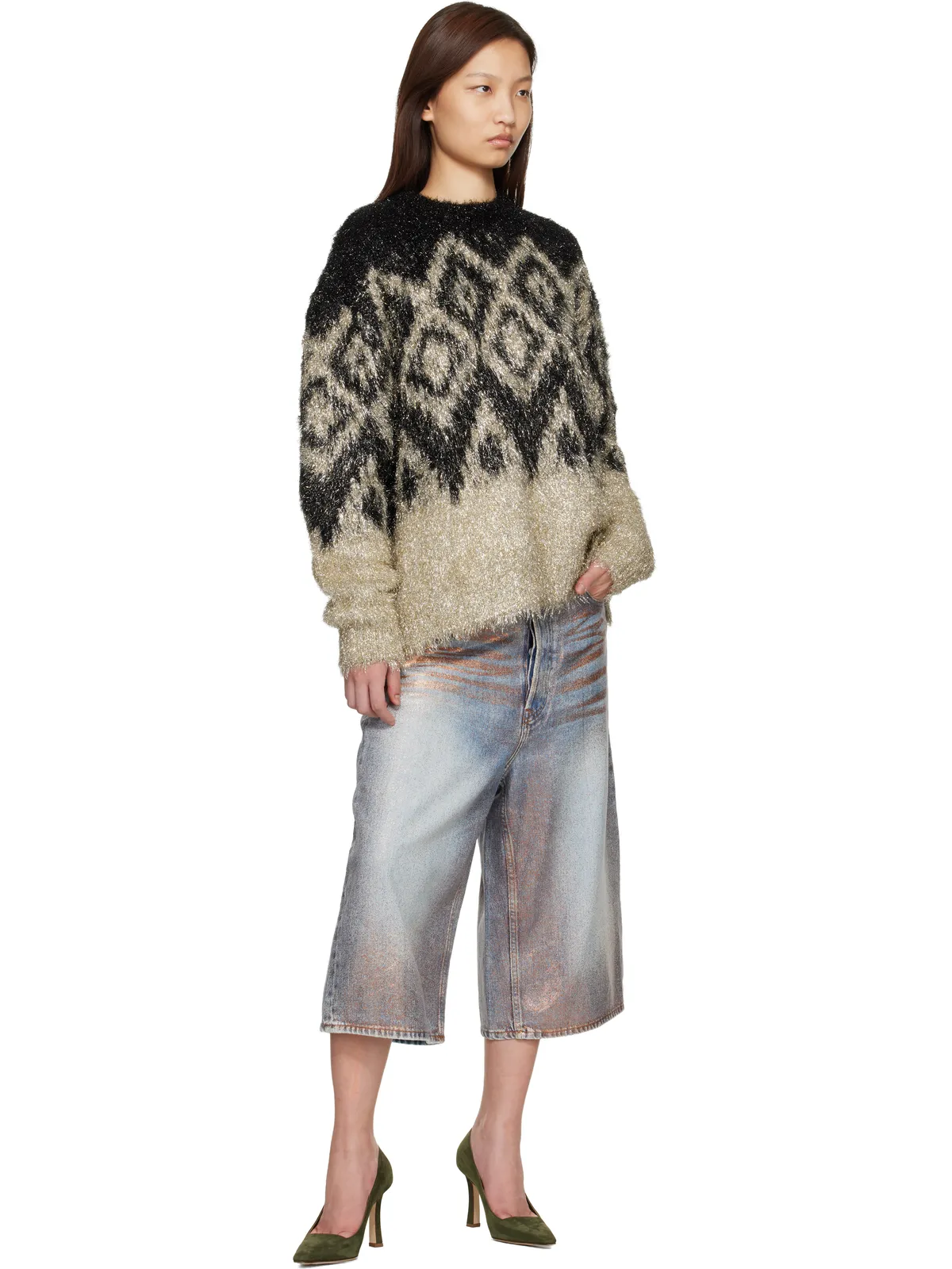 Acne Studios Glitter Dawn デニムショートパンツ - 画像4