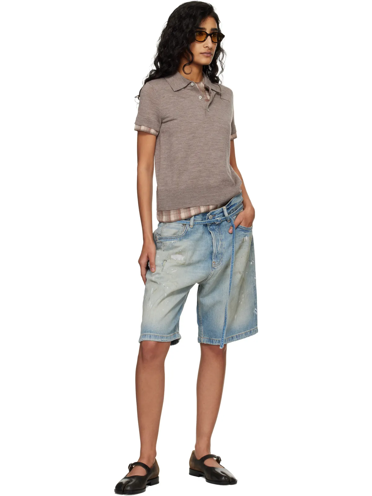Acne Studios ベルト デニムショートパンツ - 画像4