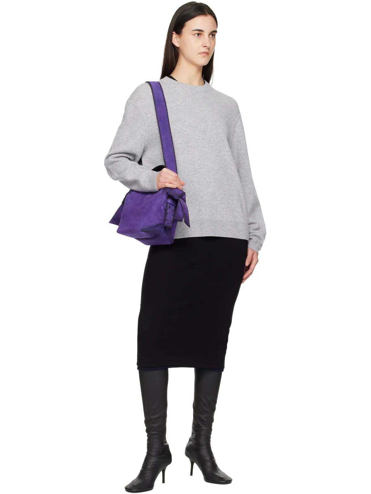 Acne Studios ミニ Musubi スエード クロスボディバッグ - 画像4